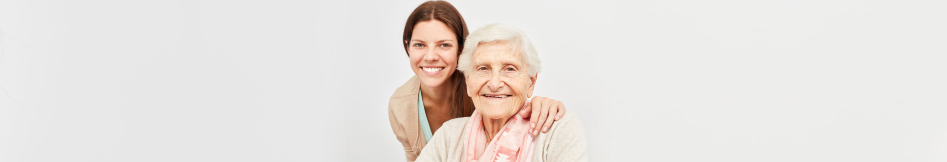 elder woman with a caregiver